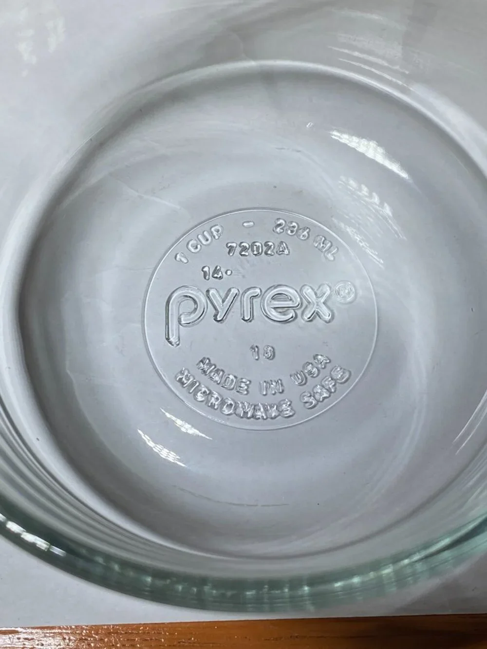 Pyrex 1 Cup 7202A USA Glassware Clear Glass Oven and Microwave safe